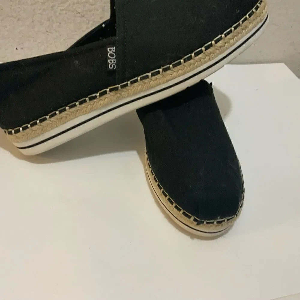 Bobs Canvas Espadrilles Black size 10